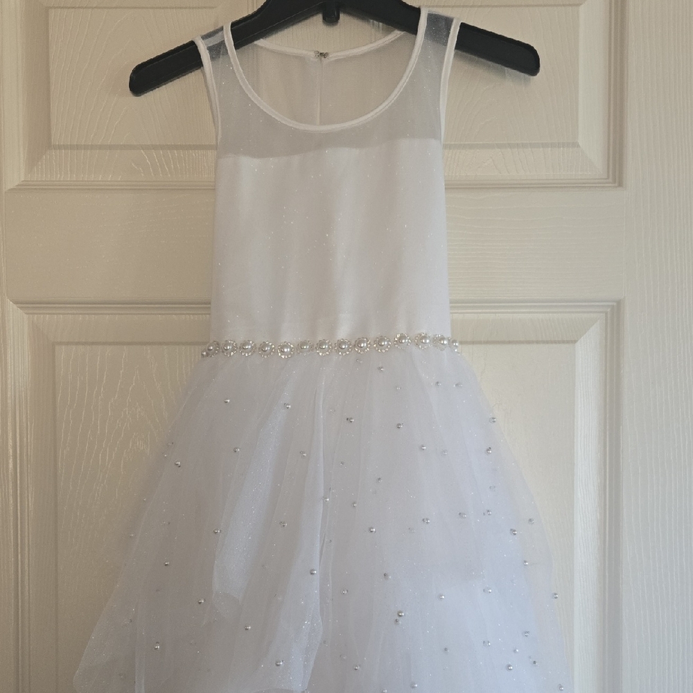 American Princess White Dress with Pearl Accents